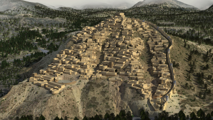 La Bastida. Sus laderas fueron aterrazadas para construir una densa trama de edificios en piedra dentro de los cuales se realizaban tareas diversas.
