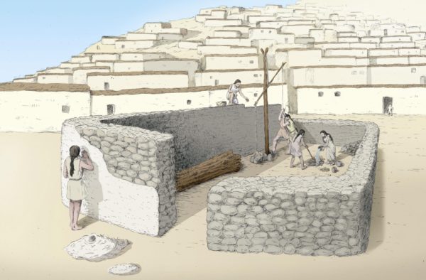 Desde comienzos del II milenio antes de nuestra era, la topografía de La Bastida empezó a sufrir una transformación radical. Las empinadas pendientes fueron “domesticadas” mediante terrazas artificiales escalonadas, sobre las cuales se levantaron edificios con paredes de piedra casi siempre rectilíneas. Se inauguraba así la típica arquitectura urbana argárica.