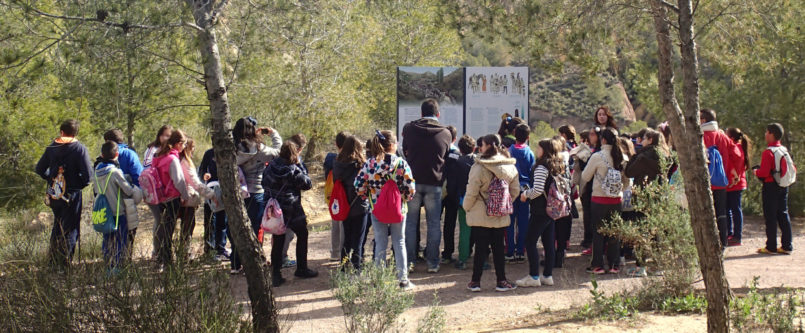 Vistas guiadas al yacimiento para escuelas y público en general coordinado por la oficina de Turismo del Ayuntamiento de Totana.