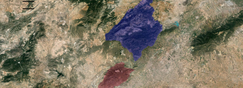 Sierra Espuña (azul) y Sierra de la Tercia (rojo)